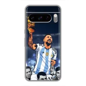 Чехлы для Google Pixel 8 Pro (Leo чемпион) (AlphaPrint) (Месси с кубком)