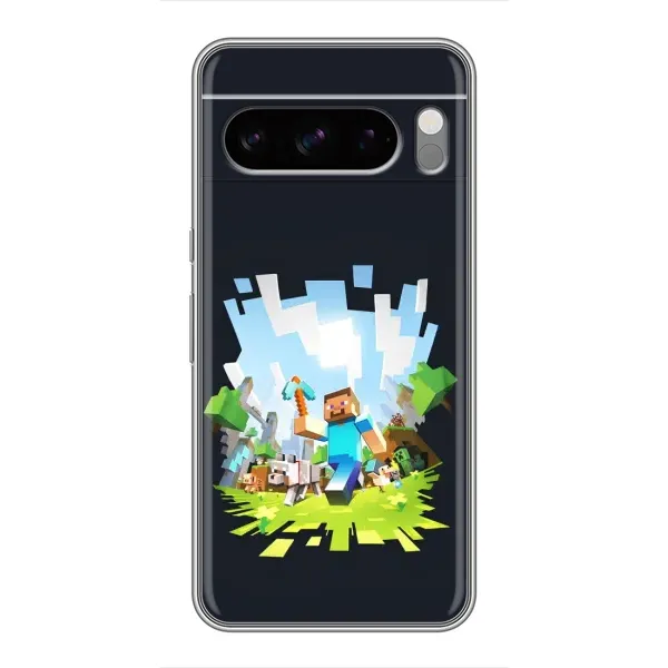 Чохол з принтом «персонажі Minecraft» для Google Pixel 8 Pro