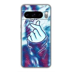 Чохол з принтом для Google Pixel 8 Pro (AlphaPrint - Знак сердечка) (Радужне серце)