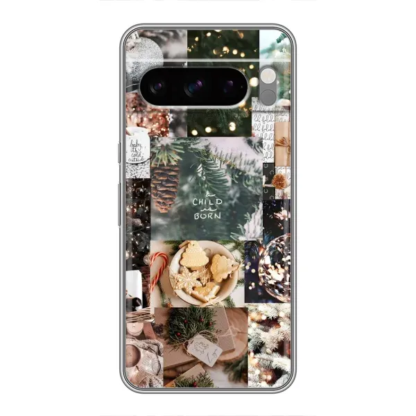 Чехол с принтом «Рождественский коллаж» для Google Pixel 8 Pro
