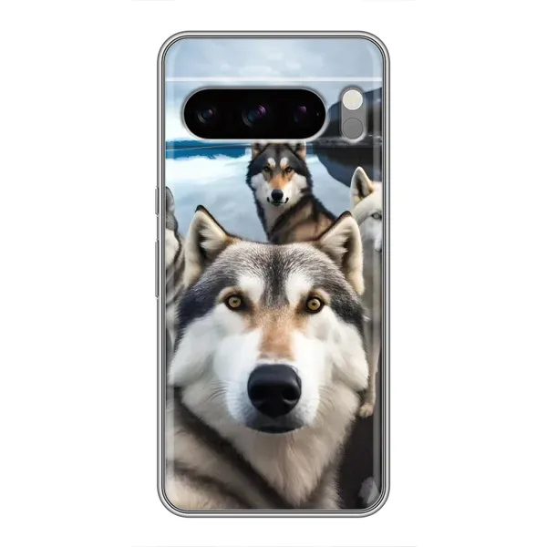 Чехол с принтом «Селфи ХАски» для Google Pixel 8 Pro Чехол с принтом «Селфи ХАски» для Google Pixel 8 Pro