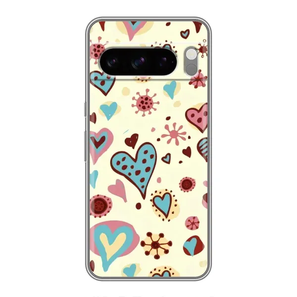 Чохол з принтом «Сердечки» для Google Pixel 8 Pro