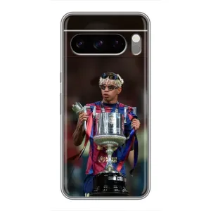 Чехол с футболистом Ламин Ямаль Google Pixel 8 Pro (Ямаль с кубком)