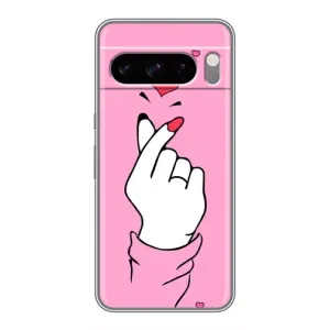 Чехол с принтом для Google Pixel 8 Pro (AlphaPrint - Знак сердечка)