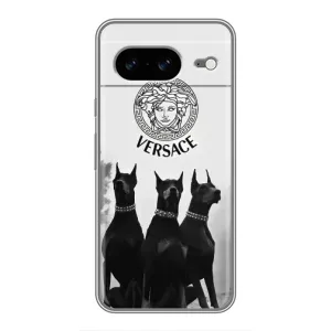Чохли VERSACE для Google Pixel 8 Ґуґл Піксель 8 (PREMIUMPrint) (Доберман Версаче)