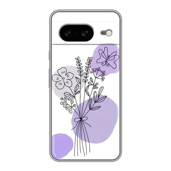 Чохол з принтом «Букет фіолетова абстракція» для Google Pixel 8
