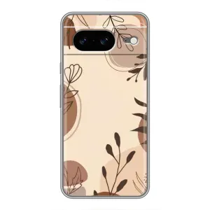 Чохол з квітковим принтом на Google Pixel 8 Ґуґл Піксель 8 (Коричневі квіти)