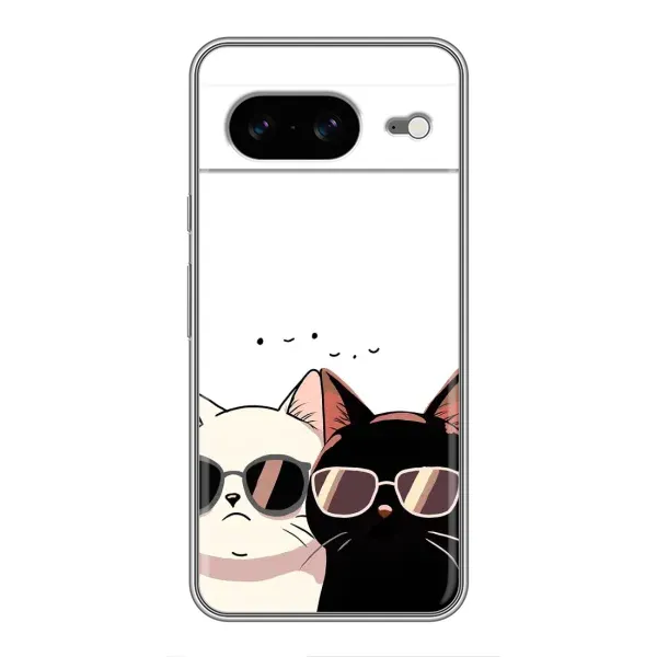 Чохол з принтом «Коти в окулярах» для Google Pixel 8 Чохол з принтом «Коти в окулярах» для Google Pixel 8