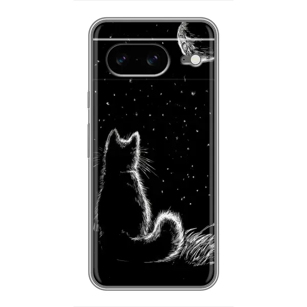 Чохол з принтом «Котик і місяць» для Google Pixel 8