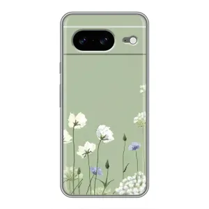 Чохол з квітковим принтом на Google Pixel 8 Ґуґл Піксель 8 (Квіти на зеленому)