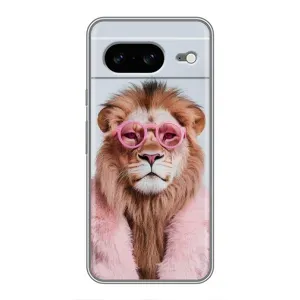 Чохол з принтом стильні тварини для Google Pixel 8 Ґуґл Піксель 8 (Лев в окулярах)