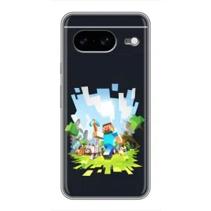 Чохол Майнкрафт на Google Pixel 8 (AlphaPrint) Minecraft (персонажі Minecraft)