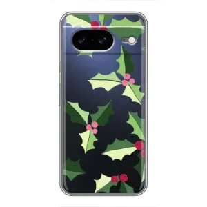 Зимні Чохли для Google Pixel 8 Ґуґл Піксель 8 - прозорий фон (Різдвяний фон)