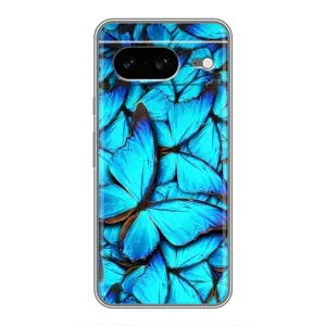 Чохол з принтом для Google Pixel 8 Ґуґл Піксель 8 - (Прикольні) (AlphaPrint) (Сині метелики)