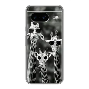 Силіконовий чохол з КАРТИНКАМИ літо для Google Pixel 8 (AlphaPrint) (Жирафи в окулярах)