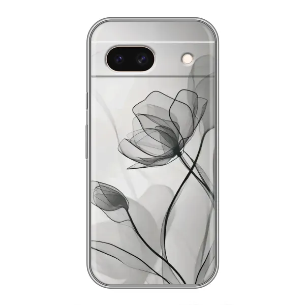 Чохол з принтом «Чорні квіти» для Google Pixel 8A