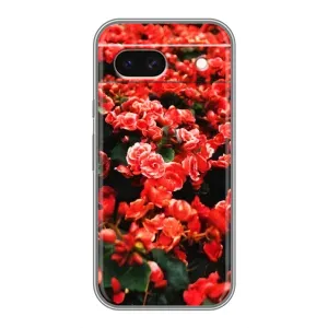 Чехлы с Цветами для Google Pixel 8A (VPrint) (Цветы красные)
