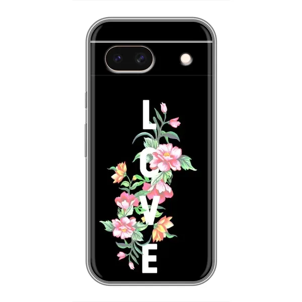 Чехол с принтом «Цветы LOVE» для Google Pixel 8A