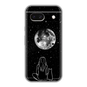 Чехол с рисунком кот на Google Pixel 8A (Девушка с котом)