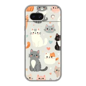 Чехол с рисунком кот на Google Pixel 8A (Коллаж котов)