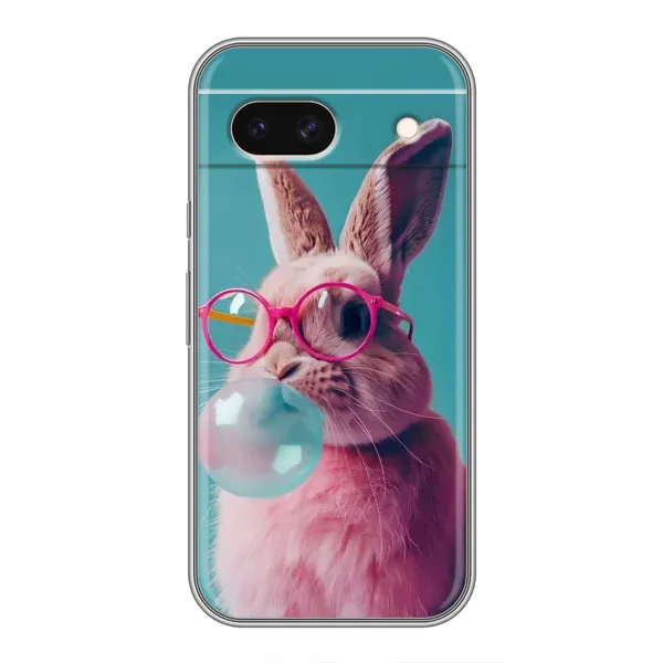 Чехол с принтом «Кролик в очках» для Google Pixel 8A