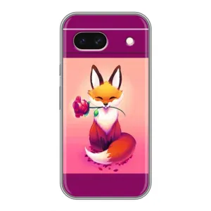 Чехлы с картинкой Лисички для Google Pixel 8A (VPrint) (Лисичка с розочкой)