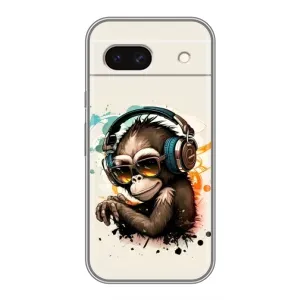 Чохол з Мавпами Google Pixel 8A - (AlphaPrint) (Макака в навушниках)