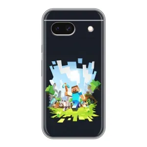 Чохол Майнкрафт на Google Pixel 8A (AlphaPrint) Minecraft (персонажі Minecraft)