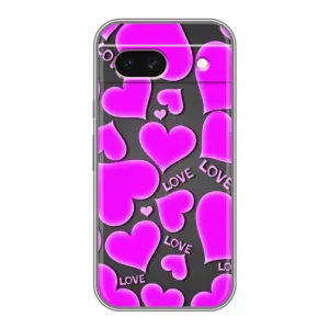 Чехлы для любимой на Пиксель 8а (VPrint) (Pink hearts)