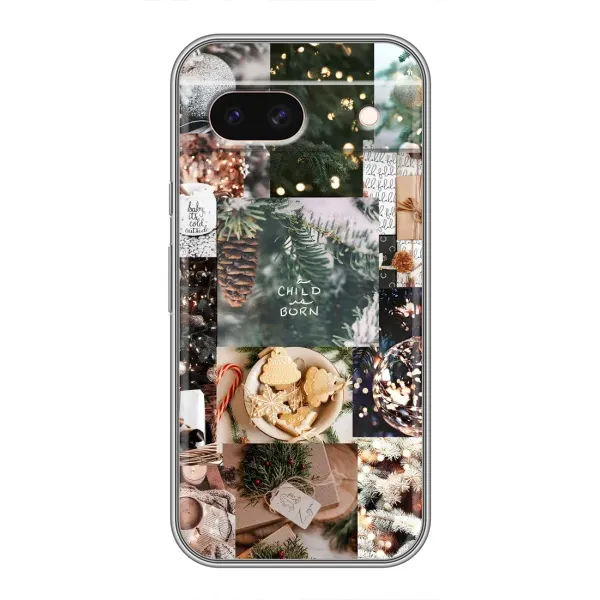 Чехол с принтом «Рождественский коллаж» для Google Pixel 8A