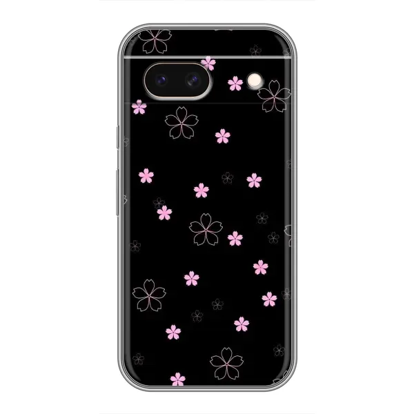 Чехол с принтом «Розовые цветы на черном» для Google Pixel 8A Чехол с принтом «Розовые цветы на черном» для Google Pixel 8A