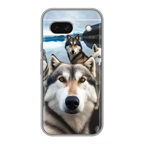 Чохол з принтом «Селфі Хаскі» для Google Pixel 8A Чохол з принтом «Селфі Хаскі» для Google Pixel 8A