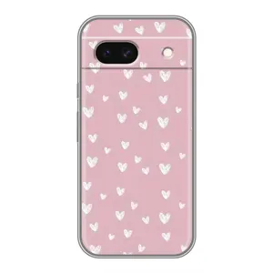 Чохол з розовим принтом для Google Pixel 8A (Сердечки на рожевому)