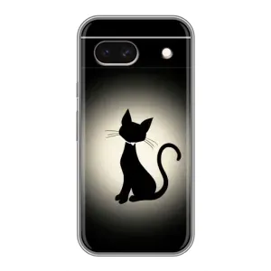 Чехол с принтом для Google Pixel 8A (AlphaPrint) Модные коты (Силуэт котика)
