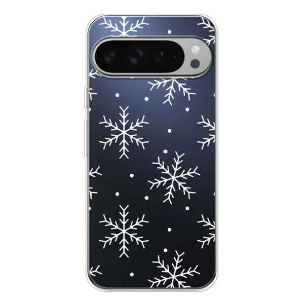 Чохол з принтом «Білі сніжинки» для Google Pixel 9 Pro XL Чохол з принтом «Білі сніжинки» для Google Pixel 9 Pro XL