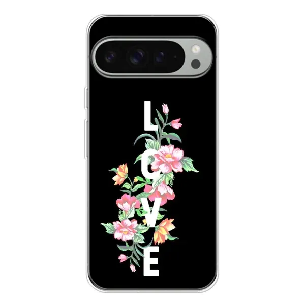 Чохол з принтом «Квіти LOVE» для Google Pixel 9 Pro XL