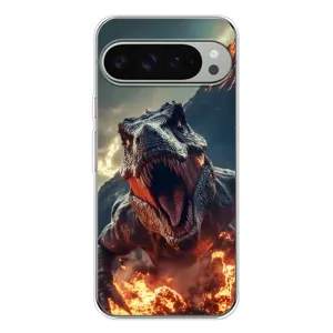 Чохол з картинкою 'Хижаки' для Google Pixel 9 Pro XL (Вогняний динозавр)