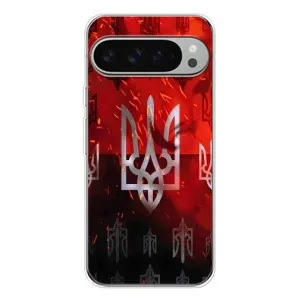 Украинские Чехлы для Google Pixel 9 Pro XL с картинкой УПА (AlphaPrint) (ГЕРБ УПА)