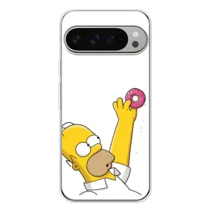 Чjхол з Сімпсонами для Google Pixel 9 Pro XL (VPrint) (Гомер з пончиком)