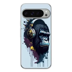 Чохол з Мавпами Google Pixel 9 Pro XL - (AlphaPrint) (Горила в навушниках)