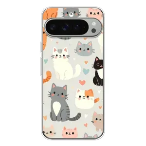 Чехол с рисунком кот на Google Pixel 9 Pro XL (Коллаж котов)