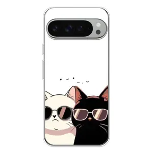 Чехол с рисунком кот на Google Pixel 9 Pro XL (Коты в очках)