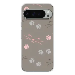 Чехол с рисунком кот на Google Pixel 9 Pro XL (Лапы и усы)