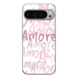 Чехол с розовым рисунком для Google Pixel 9 Pro XL (Аморе любовь)
