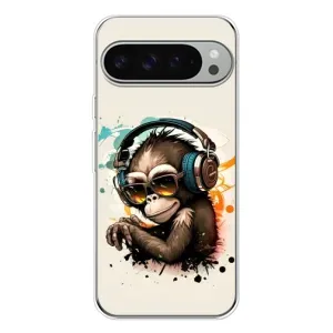 Чохол з Мавпами Google Pixel 9 Pro XL - (AlphaPrint) (Макака в навушниках)