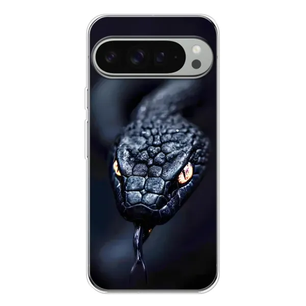 Чехол с принтом «Черная змея» для Google Pixel 9 Pro XL Чехол с принтом «Черная змея» для Google Pixel 9 Pro XL