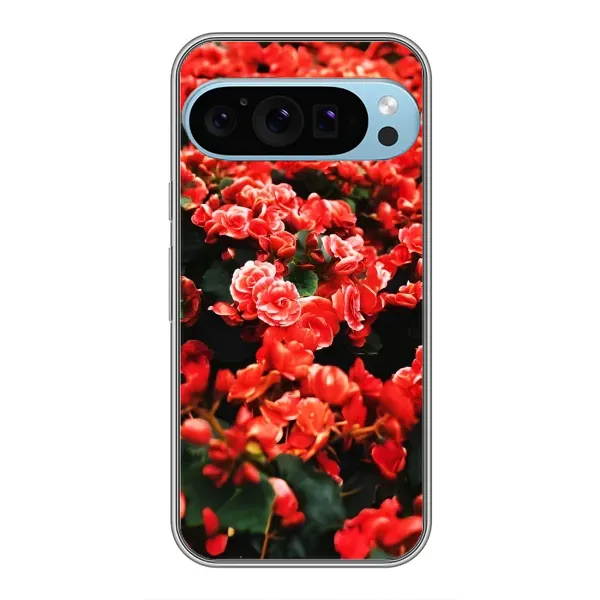 Чохол з принтом «Квіти червоні» для Google Pixel 9 Pro Чохол з принтом «Квіти червоні» для Google Pixel 9 Pro