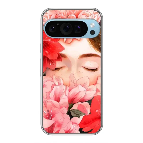Чехол с принтом «Глаза в цветах» для Google Pixel 9 Pro