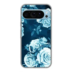 Чехлы (ART) Цветы на Google Pixel 9 Pro (VPrint) (Голубые Бутоны)