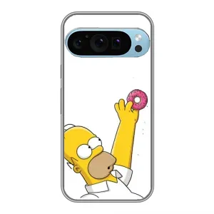 Чехол с Симпсонами для Google Pixel 9 Pro (VPrint) (Гомер с пончиком)